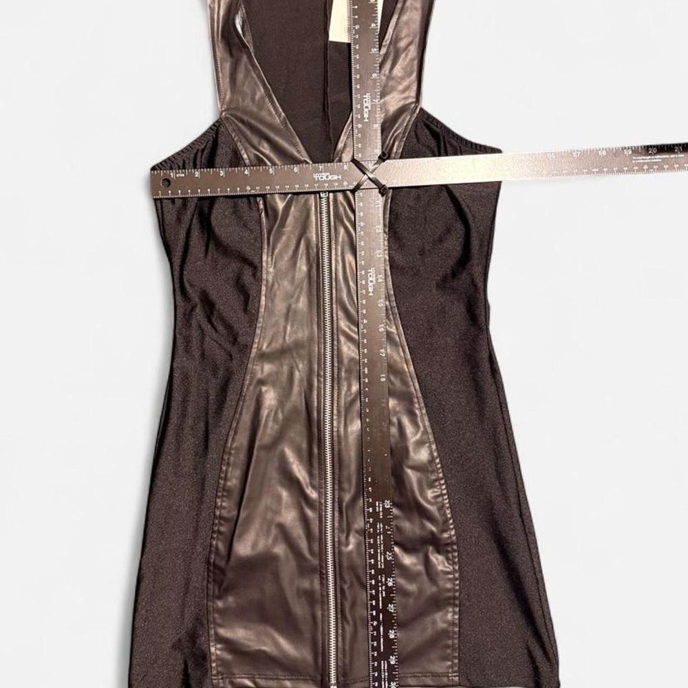 Hustler Hollywood black faux leather mini dress - Picture 4 of 5